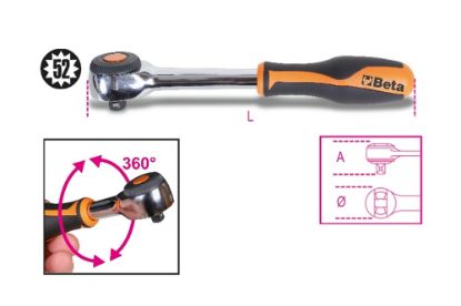Afbeeldingen van BETA Omschakelbare ratel ½" 52-tands 920/58