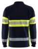 Afbeeldingen van BLÅKLÄDER Polo Multinorm piqué met lange mouwen 3438 marineblauw/High Vis geel M