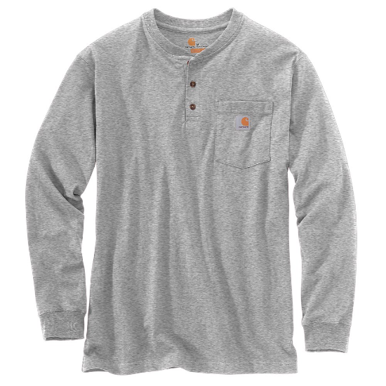 Afbeeldingen van CARHARTT Henley shirt met zak K128 heather grey XL