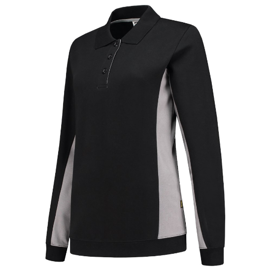 Afbeeldingen van TRICORP Polosweater bi-colour dames 302002 zwart/grijs L