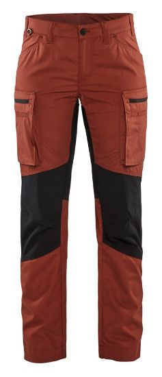 Afbeeldingen van BLÅKLÄDER Werkbroek service dames met stretch 7159 gebrand rood/zwart C30