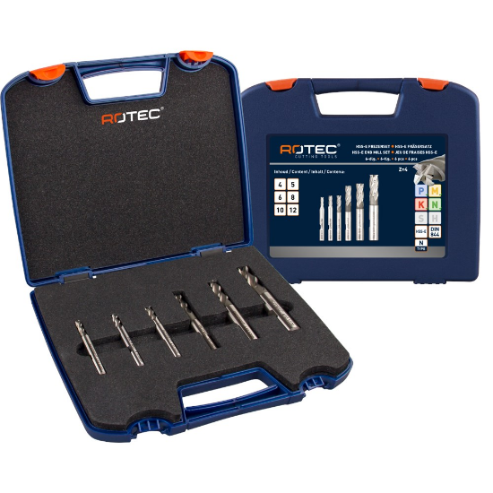 Afbeeldingen van ROTEC Vingerfrezenset HSS-E 610 DIN844 6-delig 4-12MM ABS