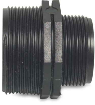 Afbeeldingen van Nippel PP zwart 1.¼"X¾" buitendraad 10bar