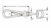 Afbeeldingen van Simplexhaak met wervel DIN5287 Ni 70MM