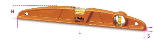 Afbeeldingen van BETA Waterpas gegoten aluminium + geslepen meetvlak 1696A 3M