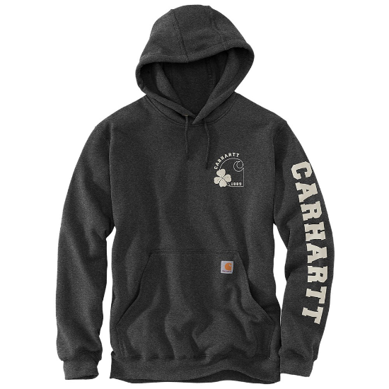 Afbeeldingen van CARHARTT Hoodie grafische klaver print 105707 carbon heather M