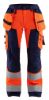 Afbeeldingen van BLÅKLÄDER Werkbroek dames met spijkerzakken 7156 High Vis oranje/marineblauw C48