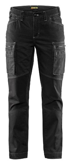 Afbeeldingen van BLÅKLÄDER Werkbroek service dames denim met stretch 7159 zwart C30