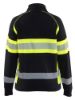 Afbeeldingen van BLÅKLÄDER Sweater dames met rits 3505 zwart/High Vis geel 2XL