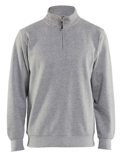 Afbeeldingen van BLÅKLÄDER Sweatshirt jersey met halve rits 3365 grijs mêlee L