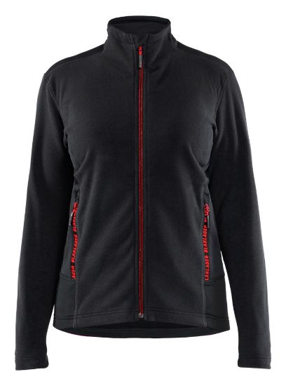 Afbeeldingen van BLÅKLÄDER Microfleecevest dames 4766 zwart/rood 3XL
