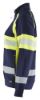Afbeeldingen van BLÅKLÄDER Sweater dames met rits 3505 marineblauw/High Vis geel L