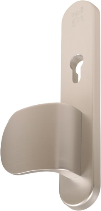 Afbeeldingen van OXLOC Veiligheidslangschild seniorenmodel deurduwer + profielcilinder aluminium ovaal PC72