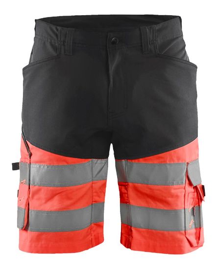 Afbeeldingen van BLÅKLÄDER Short met stretch 1541 zwart/High Vis rood C46