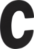 Afbeeldingen van OXLOC Huisnummer RVS zwart letter C
