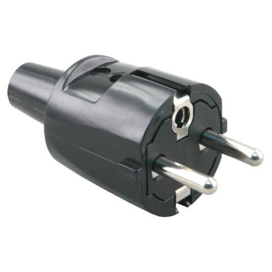 Afbeeldingen van KAISER Stekker RA kort PVC zwart 220V