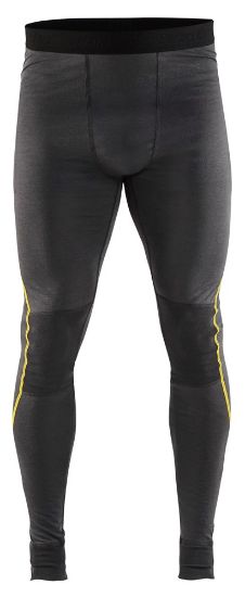 Afbeeldingen van BLÅKLÄDER Lange onderbroek 100% merino XLIGHT 1844 donkergrijs/geel L