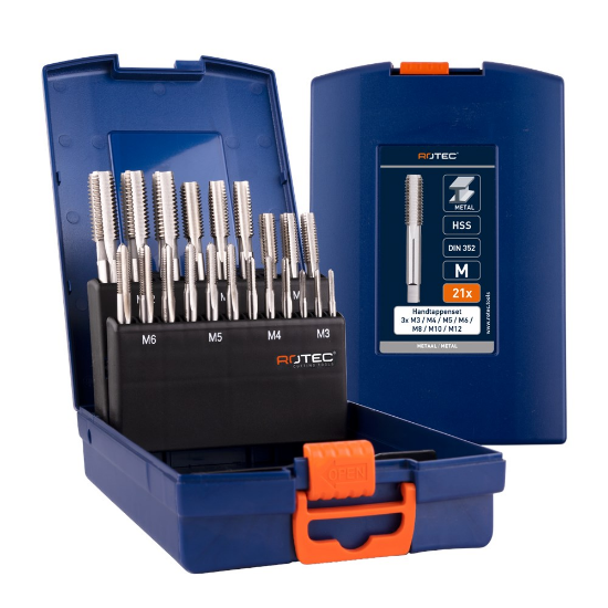 Afbeeldingen van ROTEC Handtappenset 300 21-delig M3-M12 ABS