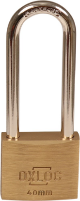 Afbeeldingen van OXLOC Cilinderhangslot EV messing hoog