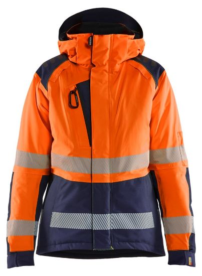 Afbeeldingen van BLÅKLÄDER Winterjas dames 4456 High Vis oranje/marineblauw S