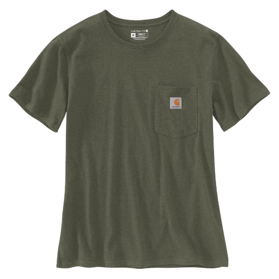 Afbeeldingen van CARHARTT T-shirt workwear met zak dames 103067 basil heather L