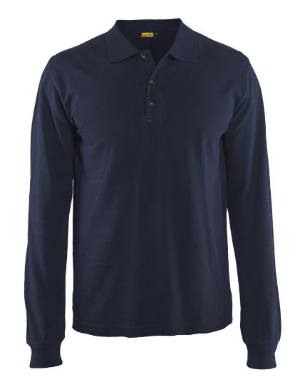 Afbeeldingen van BLÅKLÄDER Poloshirt met lange mouwen 3388 donker marineblauw L
