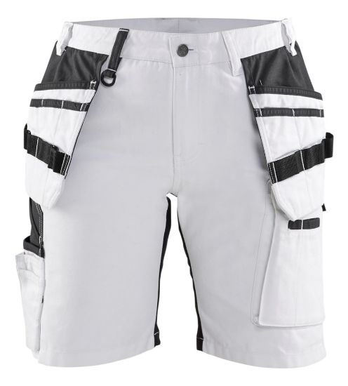 Afbeeldingen van BLÅKLÄDER Schildersshort dames met stretch X1900 7171 wit/zwart C44