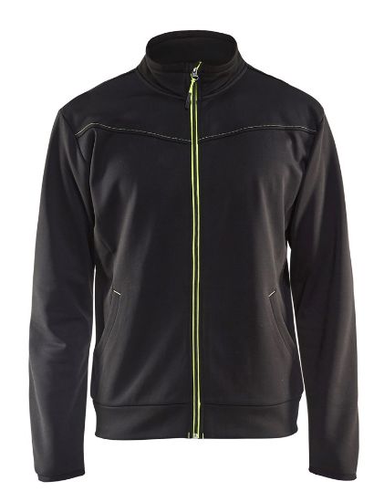 Afbeeldingen van BLÅKLÄDER Sweater service met rits 3362 zwart/High Vis geel XS