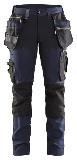 Afbeeldingen van BLÅKLÄDER Werkbroek dames met stretchpanelen en spijkerzakken 7115 donker marineblauw/zwart D22