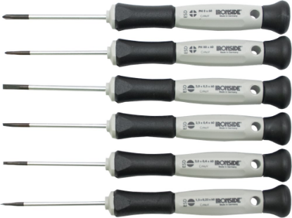 Afbeeldingen van IRONSIDE Precisieschroevendraaierset SL+PH 6x