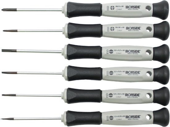 Afbeeldingen van IRONSIDE Precisieschroevendraaierset SL+PH 6x
