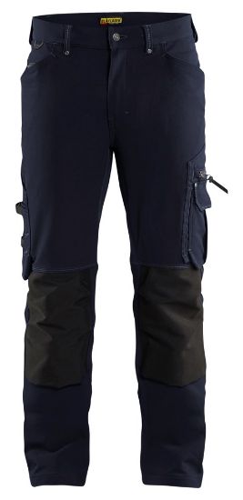 Afbeeldingen van BLÅKLÄDER Werkbroek met 4-weg stretch zonder spijkerzakken X1900 1989 donker marineblauw/zwart C152