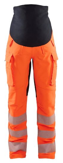 Afbeeldingen van BLÅKLÄDER Zwangerschapsbroek met 4-weg stretch 7100 High Vis oranje/zwart XS