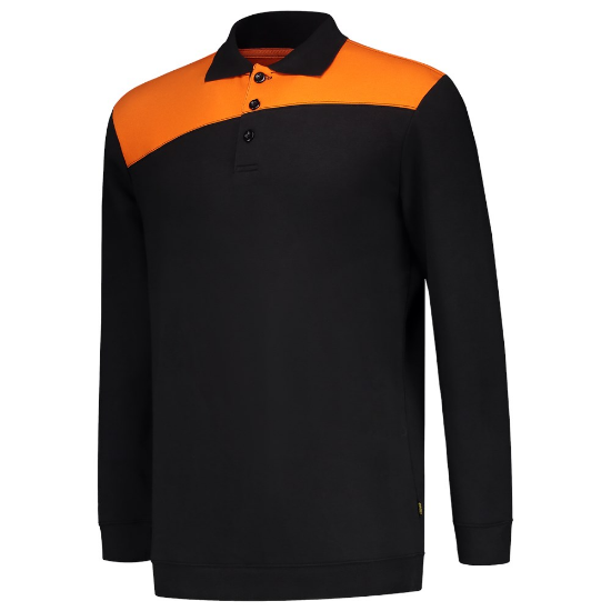 Afbeeldingen van TRICORP Polosweater bi-colour Naden 302004 zwart/oranje M