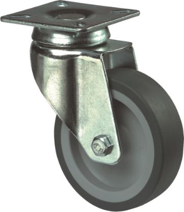 Afbeeldingen van KELFORT Zwenkwiel grijs EV rubber bev. plaat 100MM