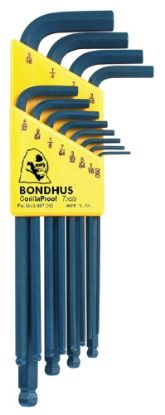 Afbeeldingen van BONDHUS Haakse inbusleutelset kogelkop lang 0.050"-5/16" 12x