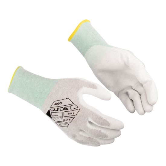 Afbeeldingen van GUIDE ESD-handschoen antistatisch PU-handpalm 4203