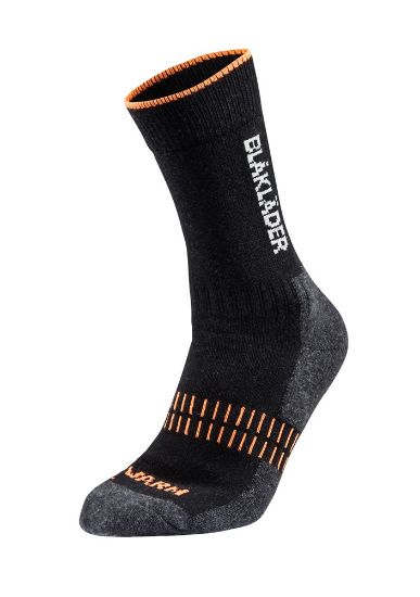 Afbeeldingen van BLÅKLÄDER Sokken WARM 2192 zwart/neonoranje 40-44