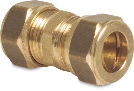 Afbeeldingen van Sok messing 12MM knel KIWA/GASTEC