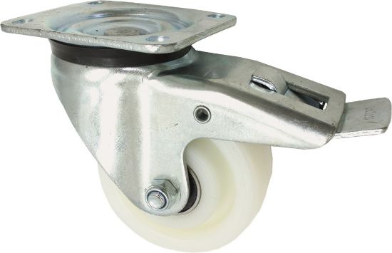 Afbeeldingen van KELFORT Zwenkwiel wit EV met kogellager + rem 250MM