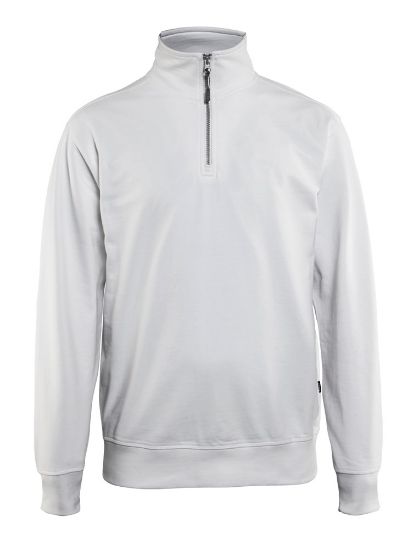 Afbeeldingen van BLÅKLÄDER Sweatshirt met halve rits 3369 wit 4XL