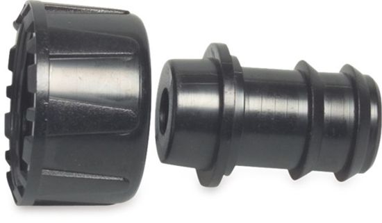 Afbeeldingen van Slangtule PP zwart ¾"X20MM binnendraad/barbed 4bar