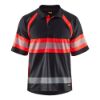 Afbeeldingen van BLÅKLÄDER Poloshirt UV Klasse 1 3338 zwart/High Vis rood L