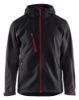 Afbeeldingen van BLÅKLÄDER Softshell jack met capuchon 4753 zwart/rood L