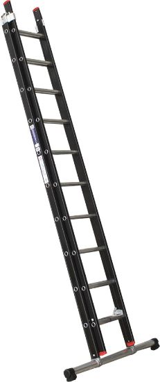 Afbeeldingen van KELFORT Reformladder ALU/zwart met stabilisatiebalk 2X10 4,5M