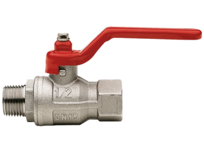 Afbeeldingen van Kogelkraan 1" rood BI/BU