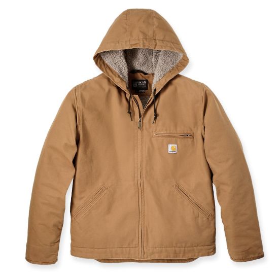 Afbeeldingen van CARHARTT Overhemd sherpa geruit washed duck 104392 bruin 2XL