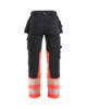 Afbeeldingen van BLÅKLÄDER Werkbroek met stretch dames 7030 zwart/High Vis rood D18