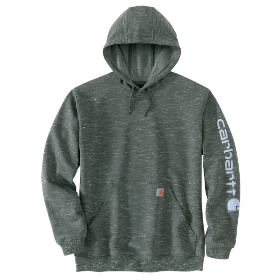 Afbeeldingen van CARHARTT Hoodie logo sleeve K288 elm space dye M