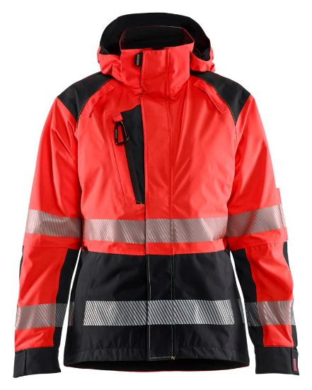 Afbeeldingen van BLÅKLÄDER Shelljack dames 4436 High Vis rood/zwart L
